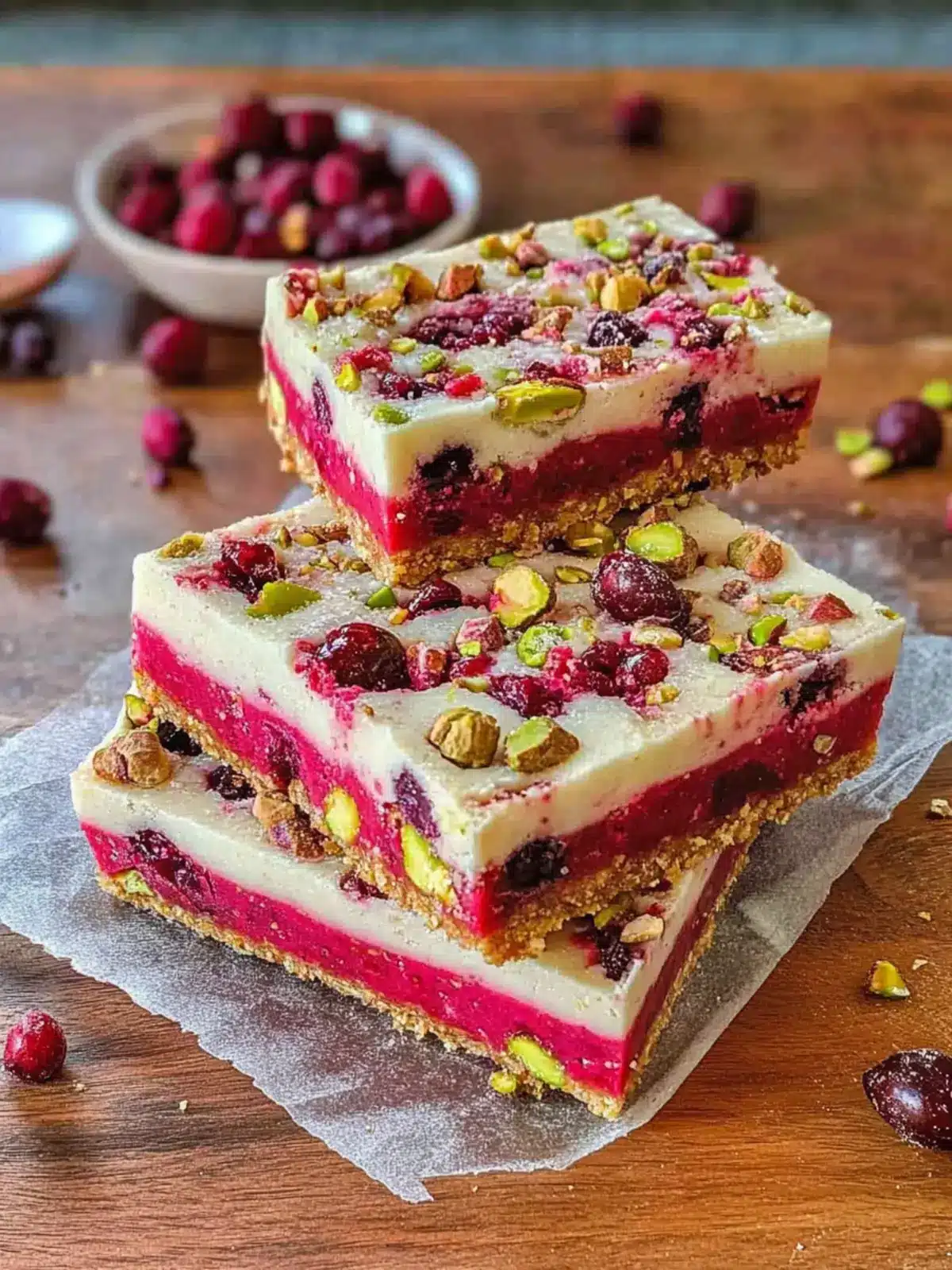 Cranberry and Pistachio Slice