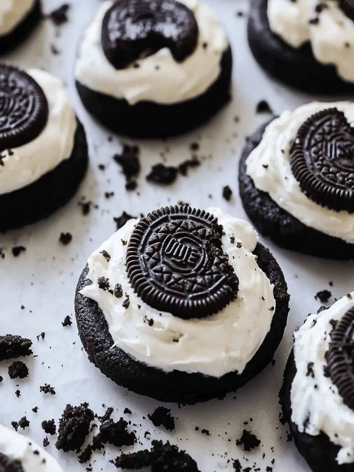 Irresistible Copycat Crumbl Oreo Cookies with Cream Cheese Frosting 4 Copycat Crumbl Oreo Cookies