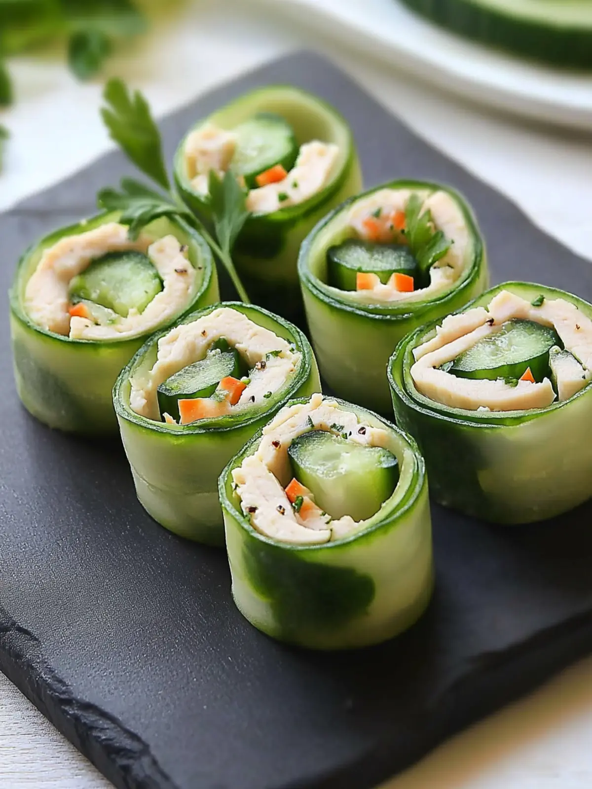 Turkey & Spinach Cucumber Roll Ups