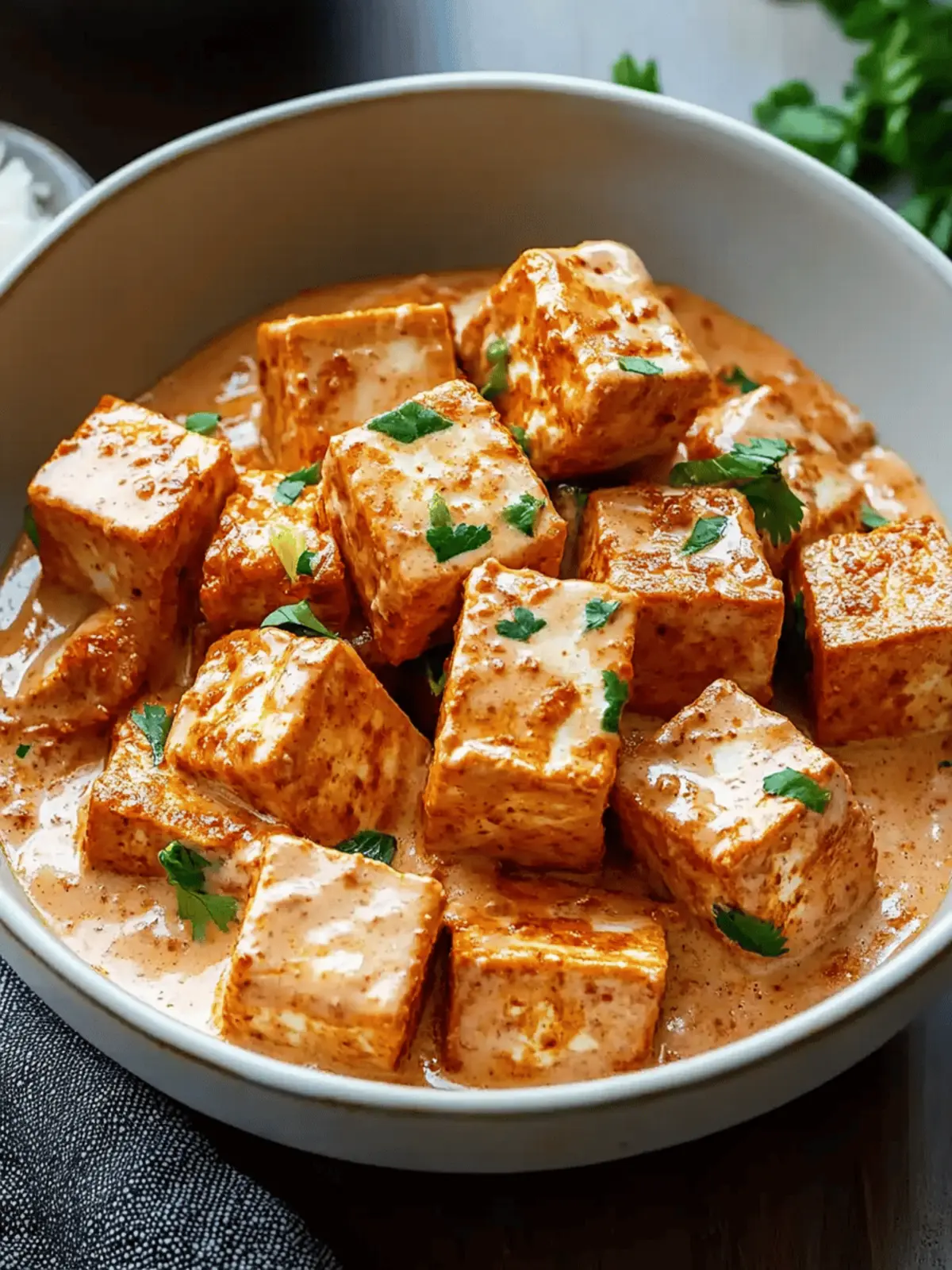 Spicy Tofu with Creamy Coconut Sauce
