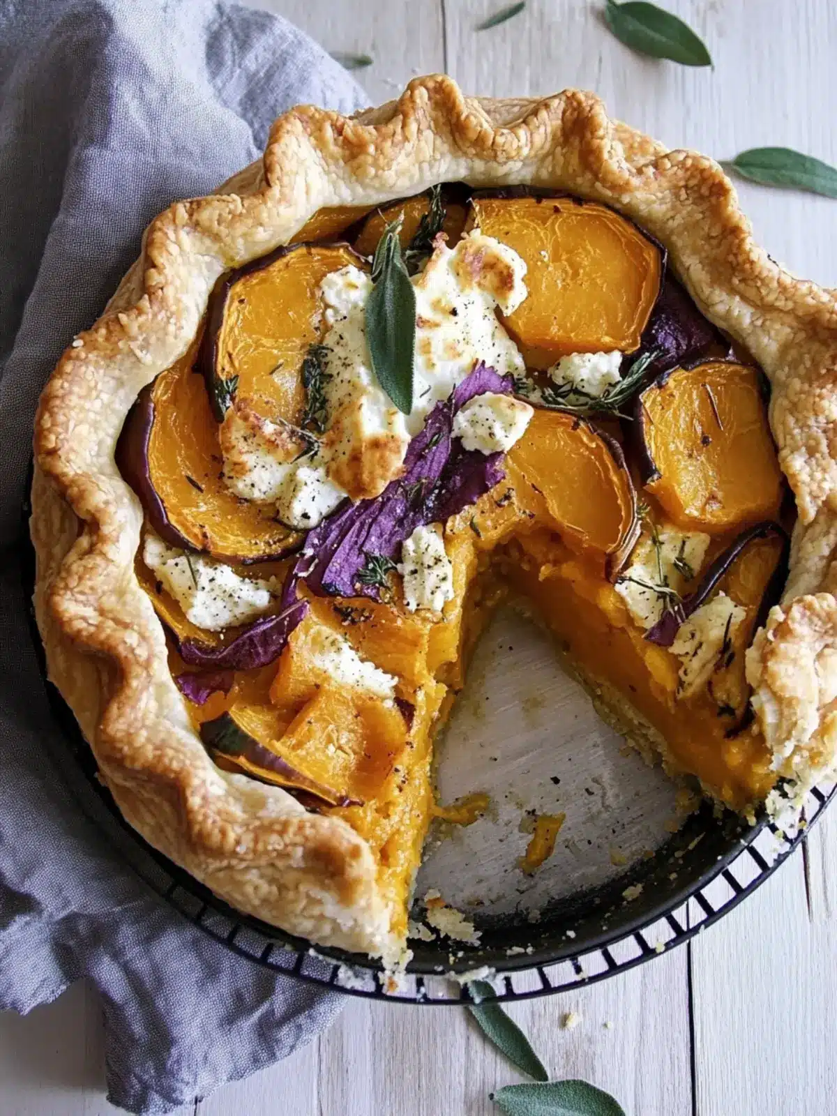 Butternut Squash and  Goats Cheese  Pie