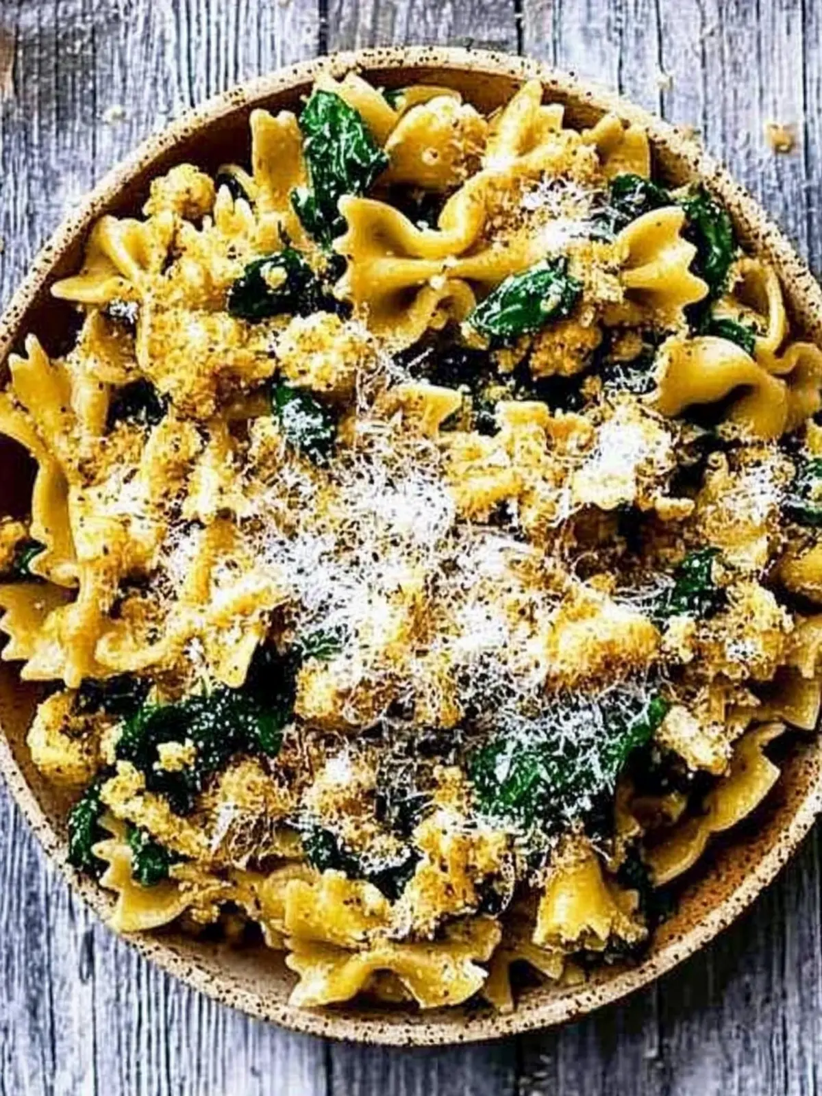Parmesan Cauliflower Spinach Pasta