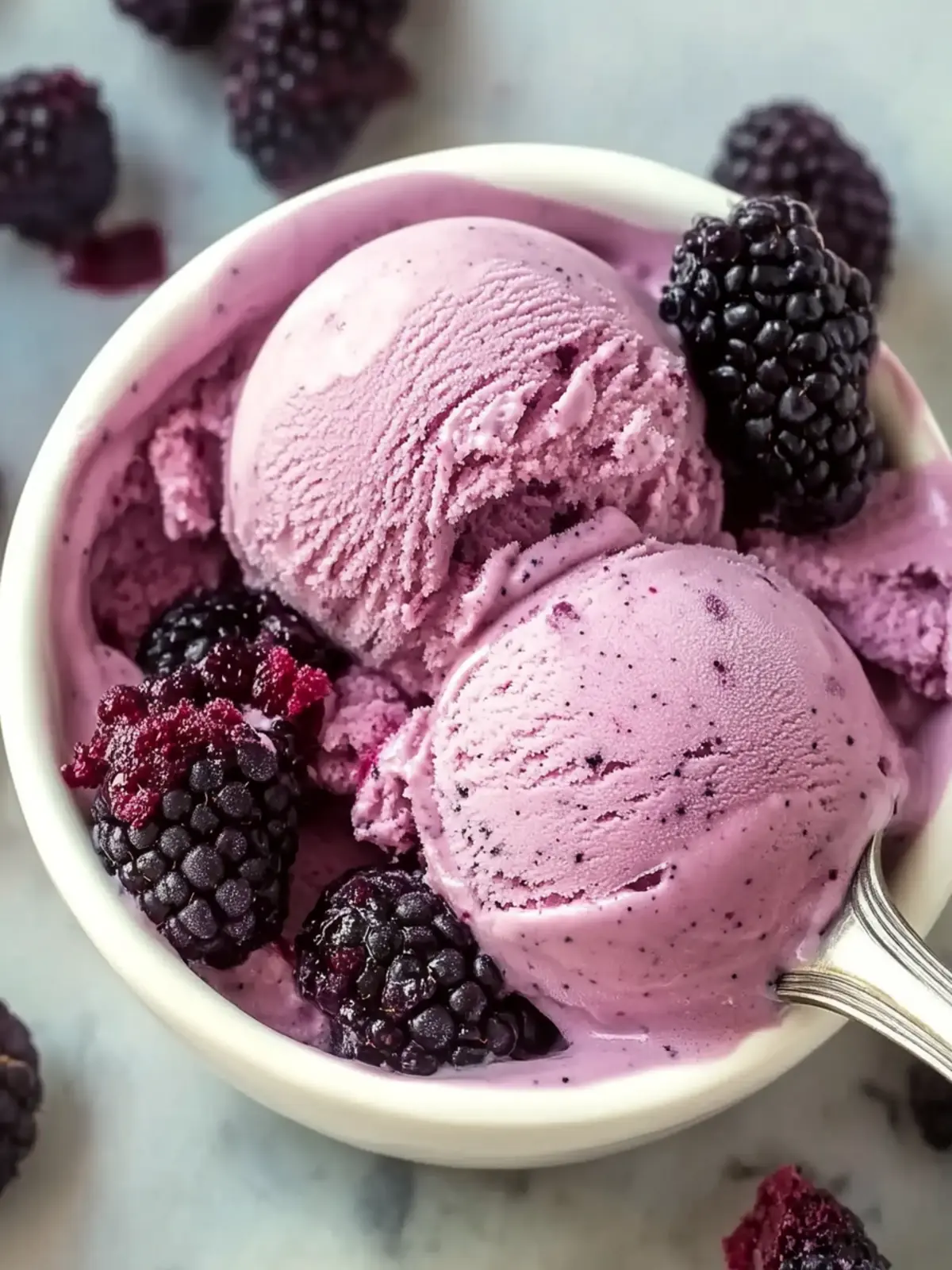Homemade Fresh Blackberry Ice Cream