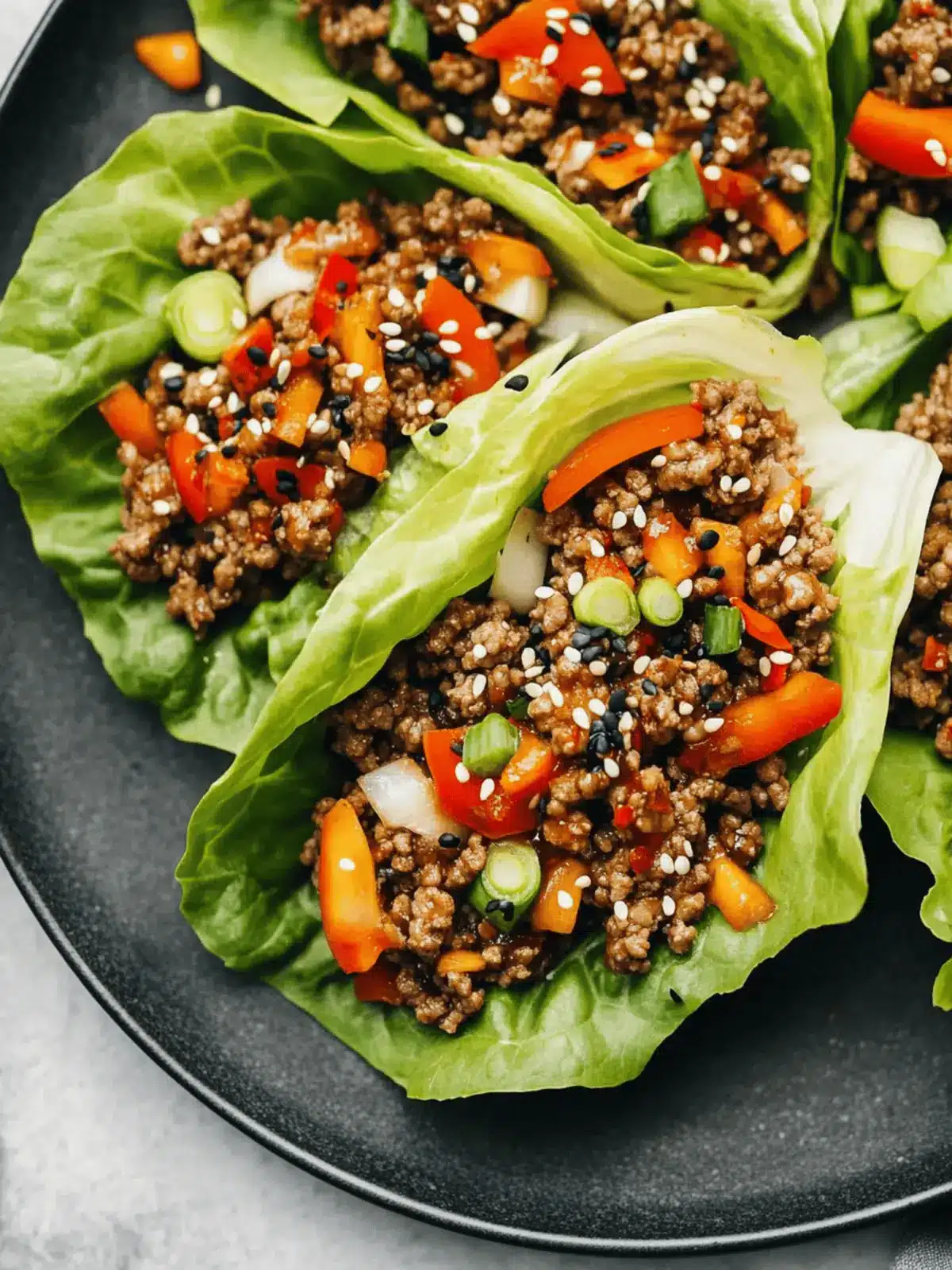 Savory Asian-Style Ground Beef Lettuce Wraps for Quick Meals 2 Asian-Style Ground Beef Lettuce Wraps