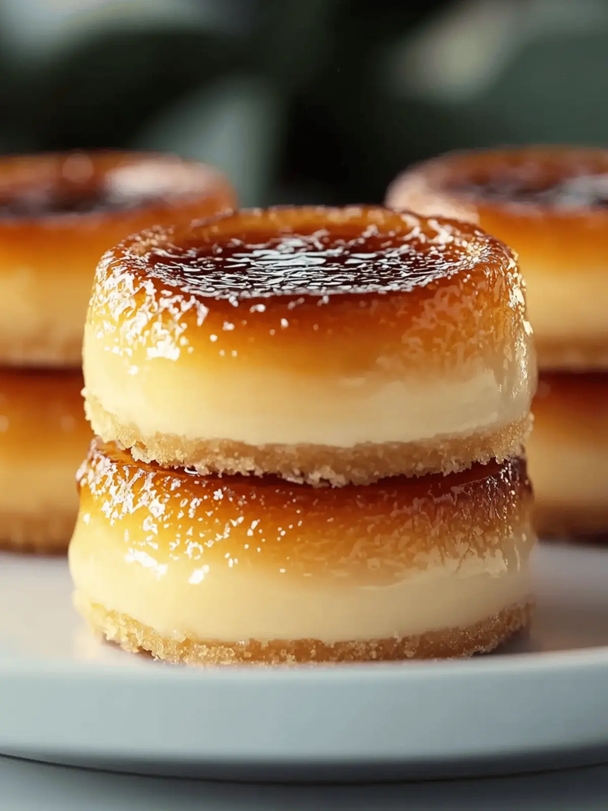 Mini Cr me Br »l e Cheesecakes