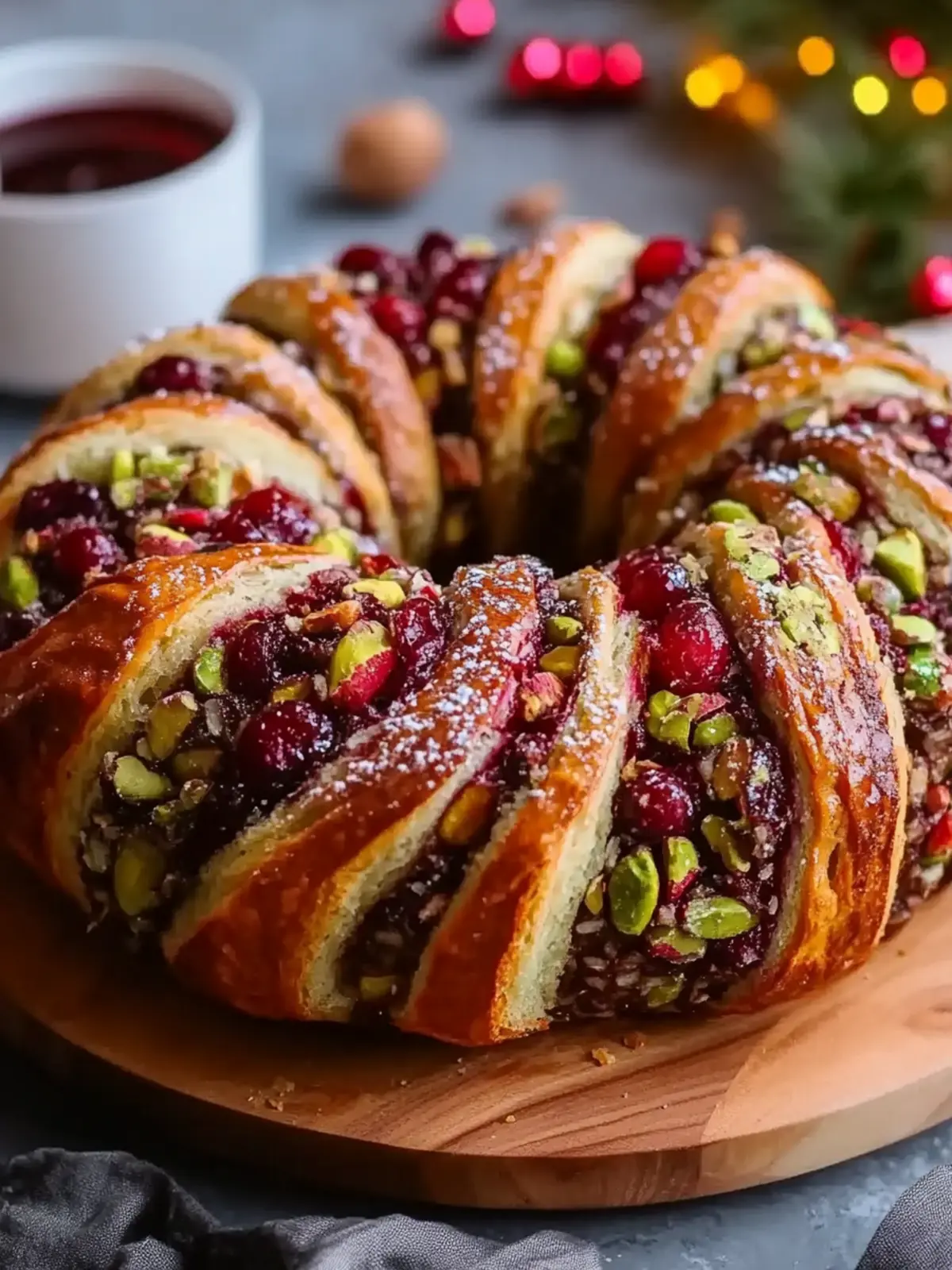 Irresistible Cranberry Pistachio Babka Bread Wreath Recipe 2 Cranberry Pistachio Babka Bread Wreath