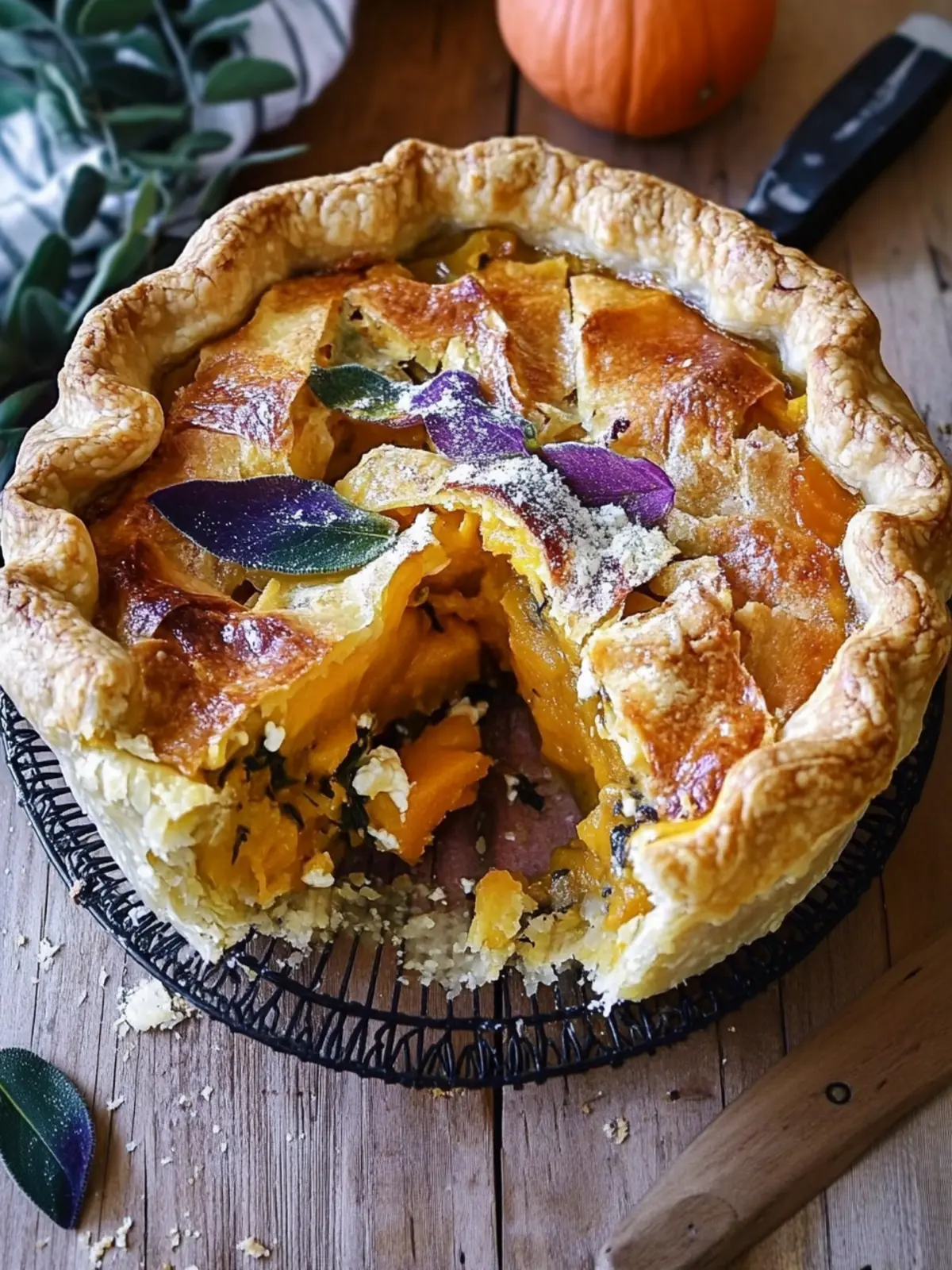 Butternut Squash and  Goats Cheese  Pie