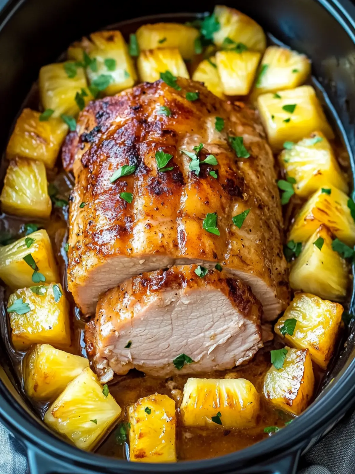Slow Cooker Pineapple Pork Loin