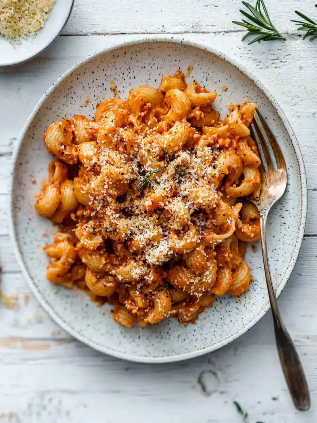 Creamy Vodka Sauce Pasta with Toasty Rosemary Breadcrumbs