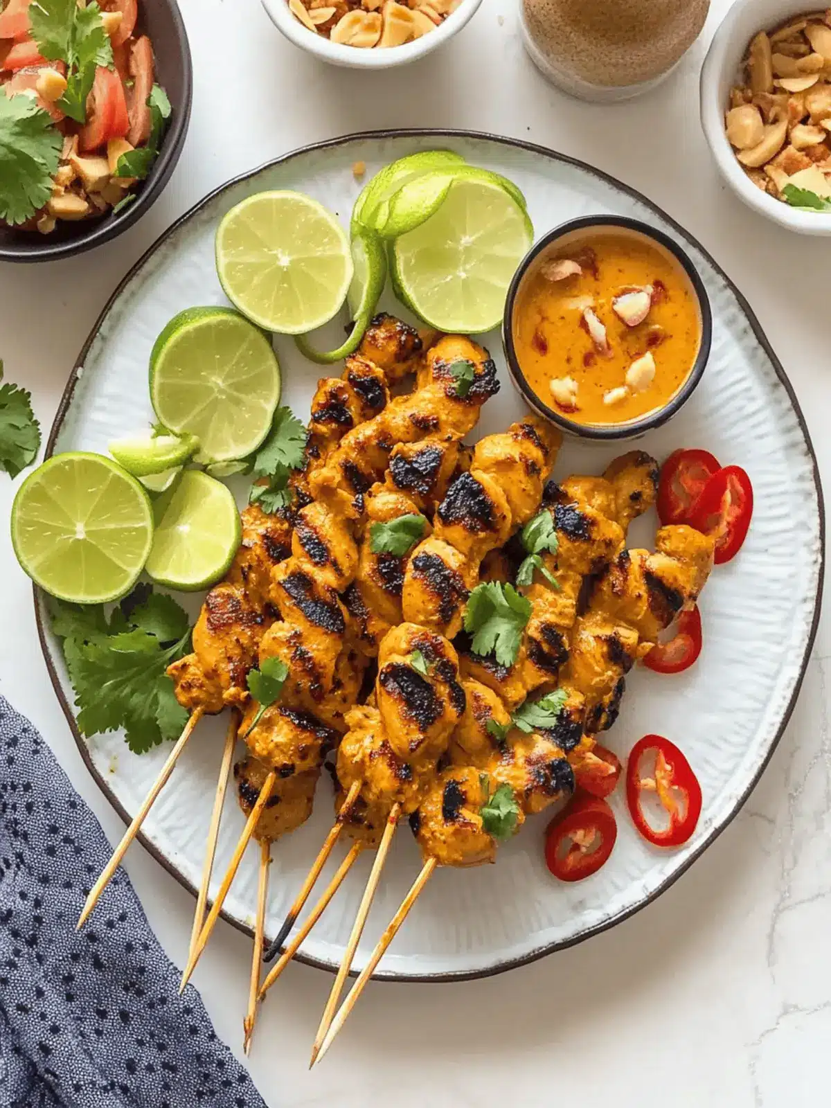 Savor Thai Chicken Satay with Zesty Peanut Sauce Delight 3 Thai Chicken Satay