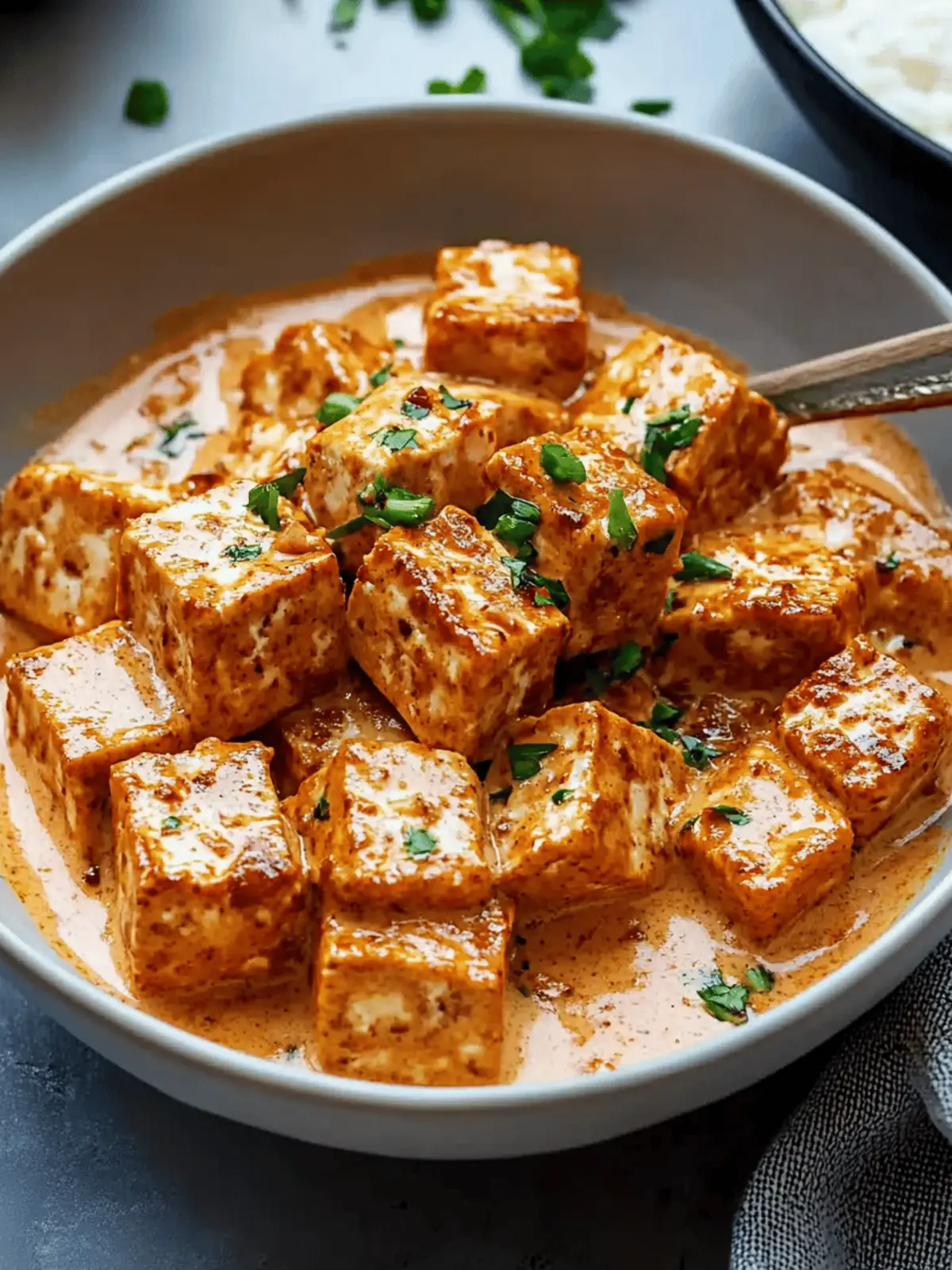 Spicy Tofu with Creamy Coconut Sauce
