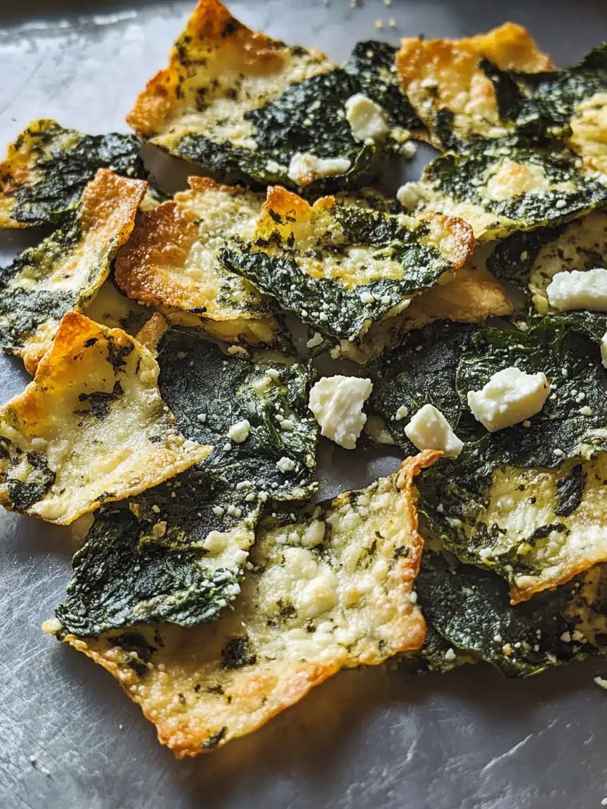 Mediterranean Spinach and Feta Cheese Crisps