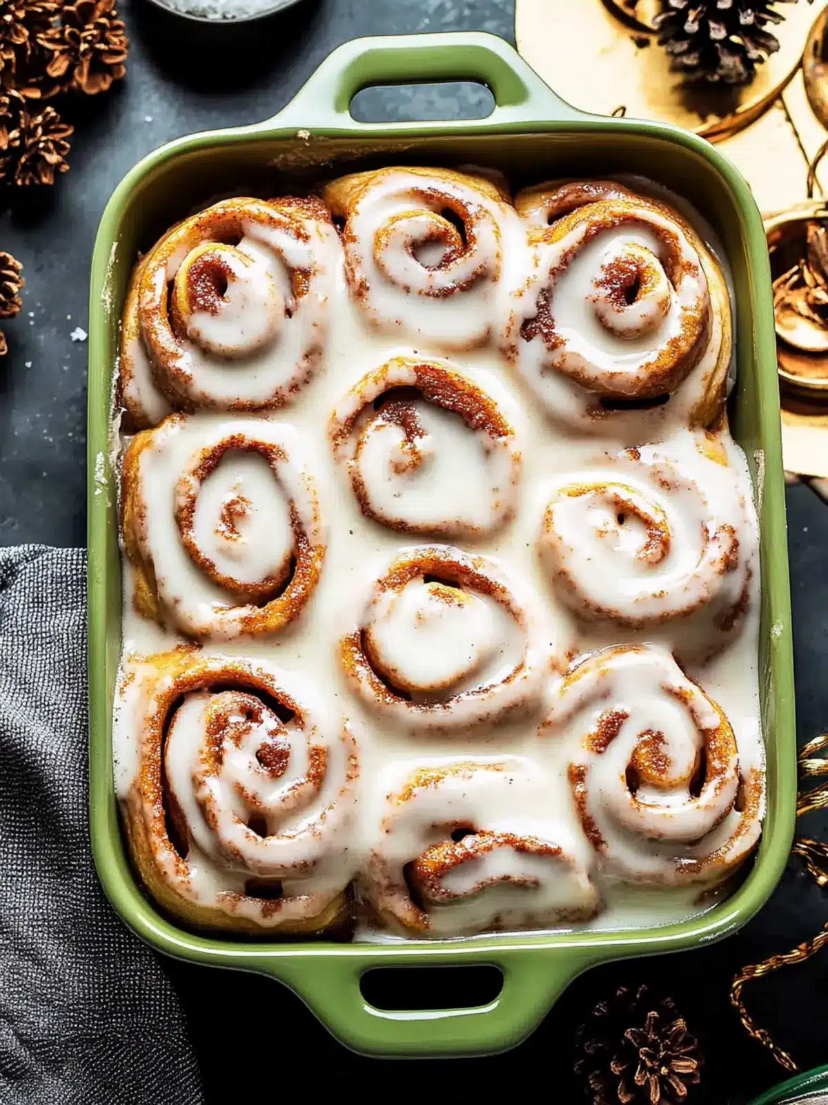 Frosted Gingerbread Cinnamon Rolls