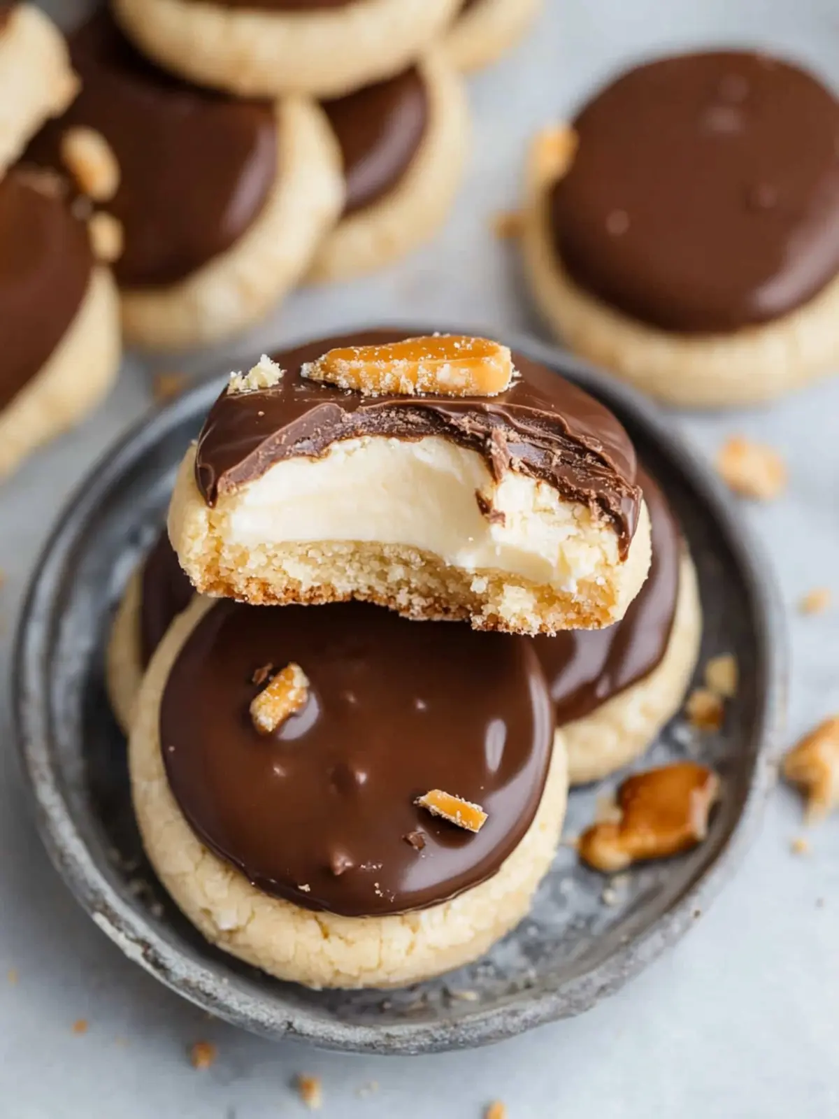 Chilled CRUMBL Twix Cookies Copycat