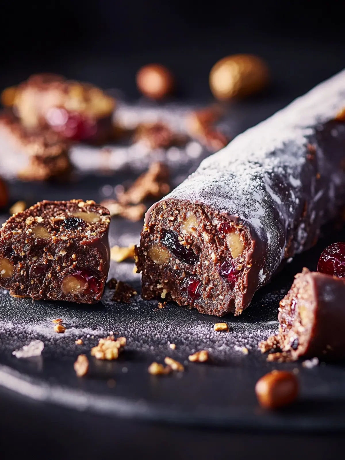 Irresistible Chocolate Peanut Butter and Jelly Munch Salami 2 Chocolate, peanut butter and jelly munch salami