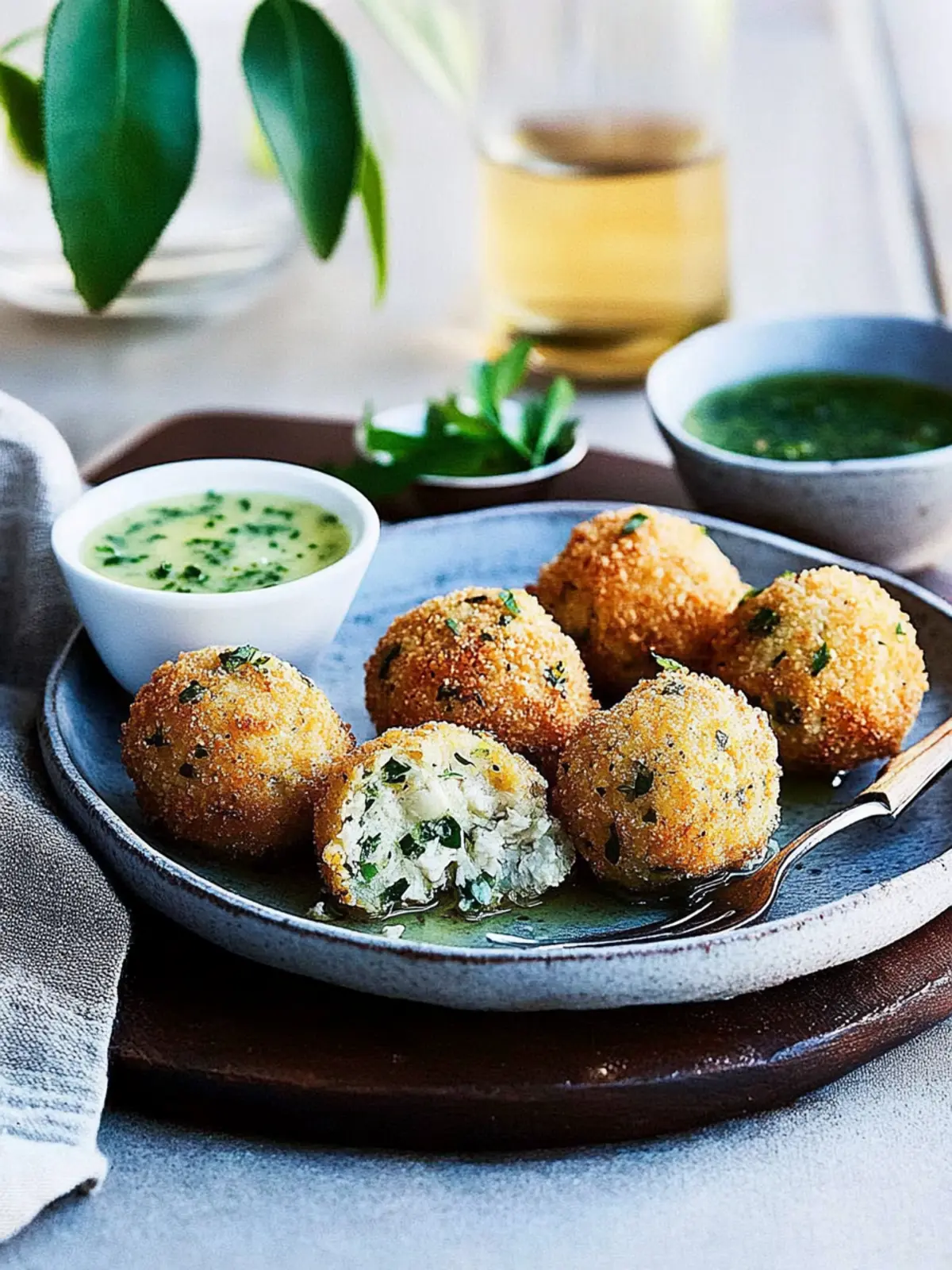 Chicken Kiev balls with tarragon-garlic butter